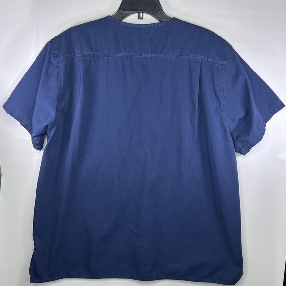 Carhartt Scrub Shirt Mens Large Black Ripstop Pockets Short Sleeve Medical - Picture 8 of 9